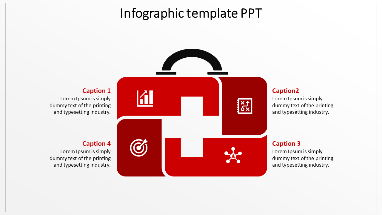 Free - Stunning Infographic Template PPT With Red Color Slide